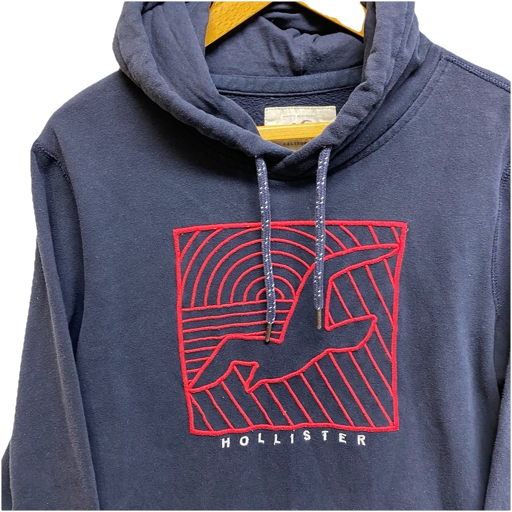 Hollister California Black Pullover Sweatshirt Hoodie Size‎ M Graphic Print